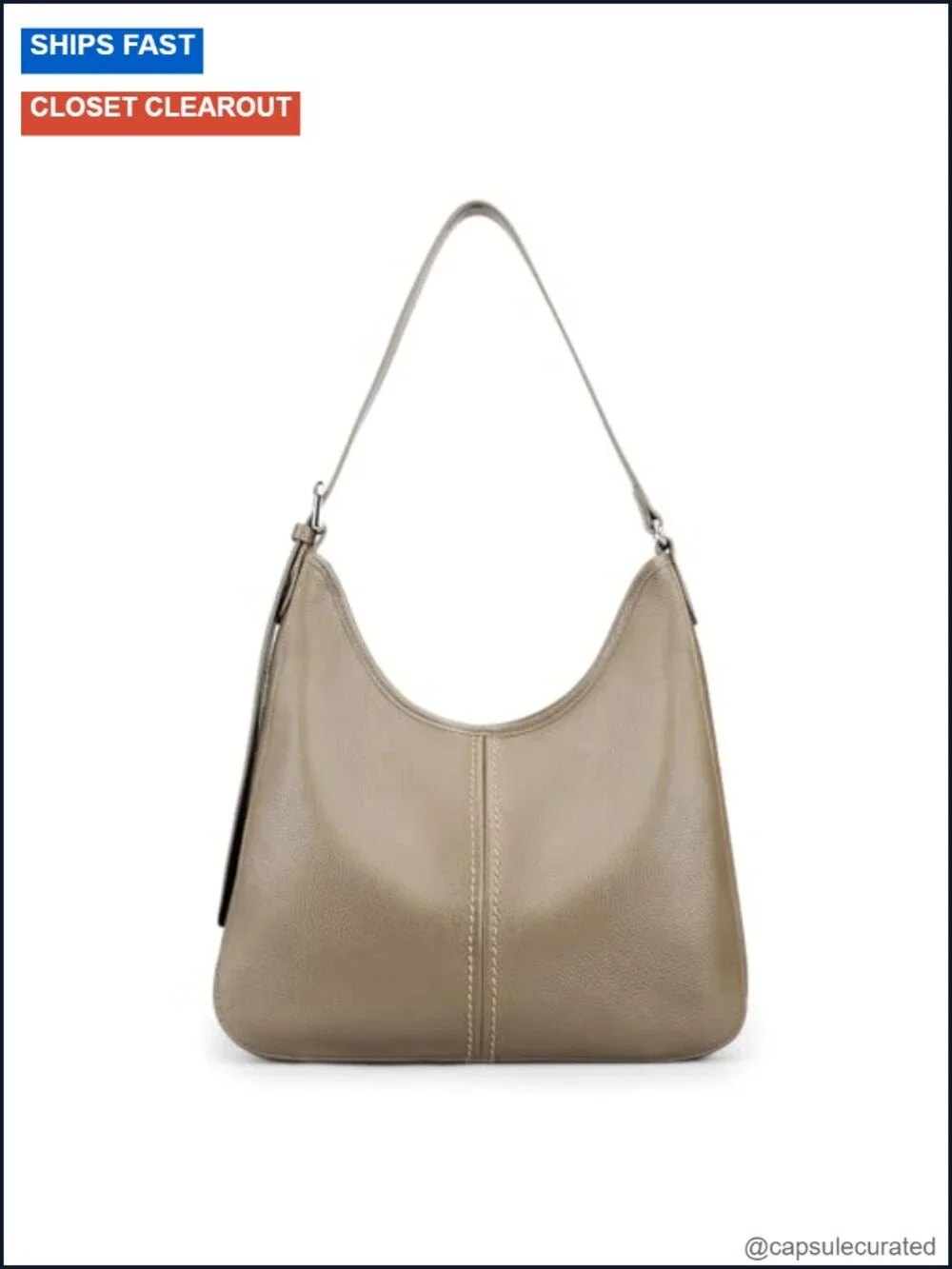 Genuine Leather Hobo Bag Women Full Grain Real Leather Shoulder Purse